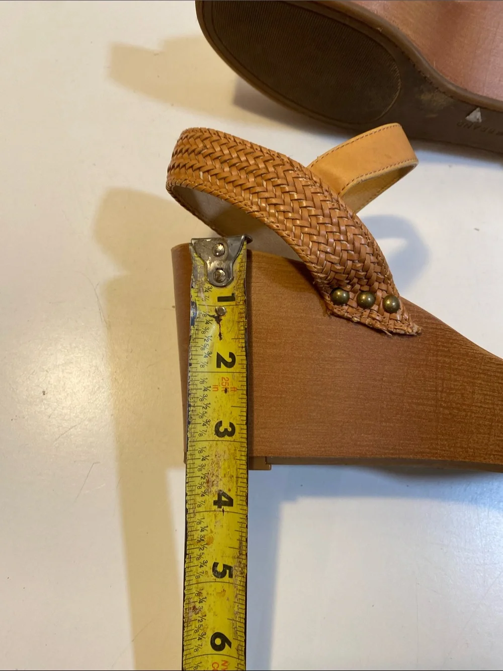 LUCKY BRAND LP ZYLER Platform Wedge Sandals - Tan Braided Strap Sz 8.5